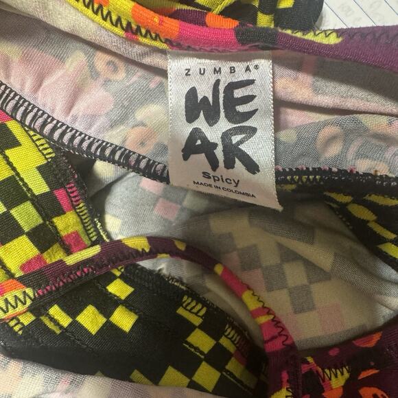 ZUMBA Wear Colorful Jumpsuit Spicy One Piece Athletic 2001 Y2K Dance Yoga Sz M - Picture 8 of 10